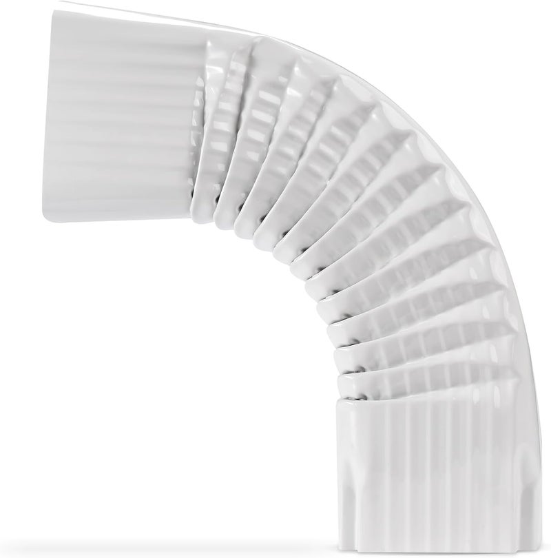 VYH Gutter Downspout Gutter Elbow Style B 3" x 4" 90° White (Style B "Side Elbow") - Image 1